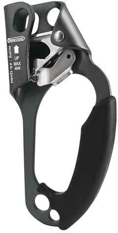 NewDoar Right Hand Ascender Arboricoltore Arboricoltore Rappelling Gear Clamp CE Certificato per Corda 8~12MM (Grigio Destro)