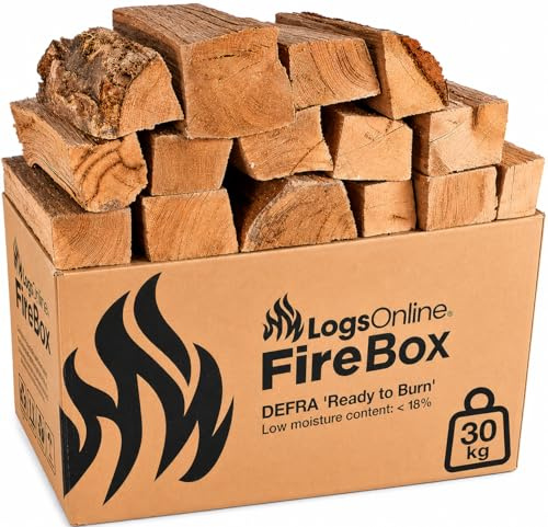 Kiln Dried Logs Fire Wood – 30kg – Under 20% Moisture – Hardwood Logs For Wood Burner, Pizza Oven, Fire Pits, Chiminea, Fireplace and Firewood Logs