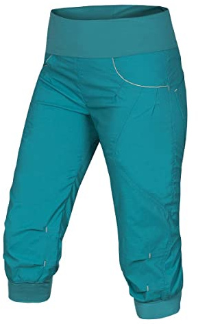 Ocun W Noya Shorts Blau - Leichte komfortable Damen 3/4 Kletterhose, Größe M - Farbe Blue Deep Peacock