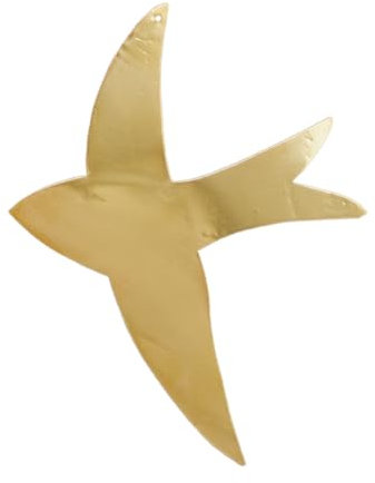 Homemaison Hirondelle Déco murale en laiton – Oiseaux Décoratifs en Laiton – 15 x 15 cm - artisanat marocain - Couleur Doré