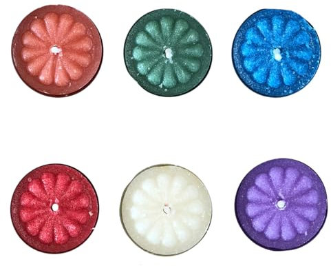 MAQA 12 pcs mini bougies parfumées anti-goutte 1,5x3,6 cm, bougies chauffe-plat parfums divers, petites bougies rondes colorées MELONE