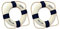 Janasiba Lot de 2 bouées de sauvetage en mousse de bienvenue à bord pour bateau Décoration murale Bleu 50 cm