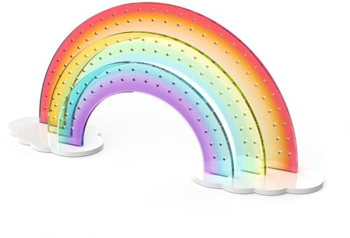 NiHome Ohrringhalter aus Acryl, Regenbogen-Schmuckständer mit 140 Löchern für bis zu 70 Paar Ohrringe, Langlebig und Farbbeständig, Perfekte Aufbewahrung für Ohrringe, Ohrringständer (Regenbogen)