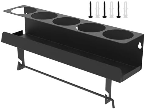 Support mural pour bombe aérosol - Étagère murale à 5 trous pour réservoir d'aérosol, bombe aérosol, bouteille de peinture, serviette en papier