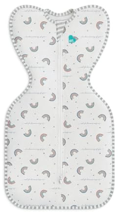 Love To Dream™ Swaddle UP™, Medium (6–8,5 kg) – Regenbogen-Traum | Kuschelig, fördert gesunden Schlaf | 1,0 Tog, Frühling & Sommer 20–24 °C | Waschbare Baumwolle Doppelreißverschluss