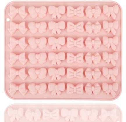 Molde de Lazo, Molde de Silicona para Chocolate Fondant Caramelos Gominolas Cake Pops Gelatina Galleta Cupcake (Cuadrado)