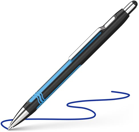 Schneider 73861 Epsilon Druckkugelschreiber (Strichstärke XB, Schreibfarbe: blau, dokumentenechte Mine) schwarz-cyan