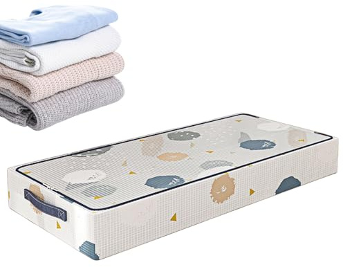 Yplkm Contenedores de Almacenamiento para Debajo de la Cama - Almacenamiento para Debajo de la Cama con Tapa | Organizadores Transparentes Apilables con Ruedas para Edredón Ropa de Armario