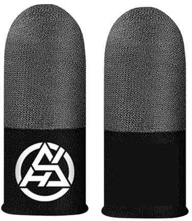 Finger Sleeves – Silver Fiber Touchscreen Tumskydd, Andningsbara mobila | Esports tillbehör | 2st Luminous Ice Silk Anti-Slip Conductive Finger Babysängar för telefon Tablet Controller Sweat [