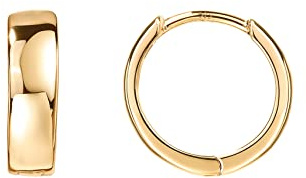 PAVOI 14K Yellow Gold Plated 925 Sterling Silver Posts Huggie Hoop Earrings for Women - Thick Small Hoops Earscape Jewelry - Gold Earrings for Women