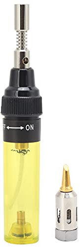 Gaslötkolben, VA-100 Kunststoff-Aluminium-Legierung 3-IN-1 Butan-Schweißstift Nachfüllbares Reines Butan-Gas-Lötwerkzeug, Füllmenge 8 Ml(Gelb)