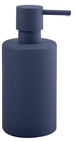 Spirella Dispenser di Sapone a Tubo Pompa in Acciaio Inossidabile - Dispenser di Sapone Liquido - Porcellana - 300 ML - Durevole e Robusto - Blu Opaco