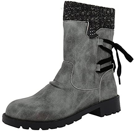 Winter Stiefel Damen Frau Flach 43 36 37 Absatz Stiefeletten Gefüttert Elegant Braun Winterstiefel Winterschuhe Hohe Boots Schuhe Winterboots Warm Schneeschuhe Klassische Schneestiefel Schnürstiefel