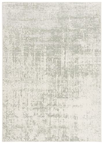 Safavieh Alfombra Contemporáneas para Sala de Estar, Comedor, Dormitorio - Adirondack Collection, Pelo Corto, Beige y Salvia, 120 x 180 cm