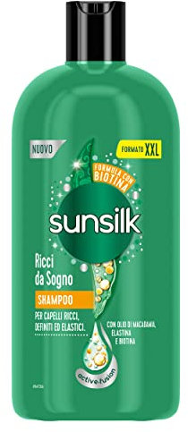 Sunsilk, Lockiges Traum-Shampoo, Shampoo für Lockiges Haar, Formel Active Fusion angereichert mit Macadamia-Öl, Elastin und Biotin für sichtbar gesundes Haar, Format XXL 810 ml
