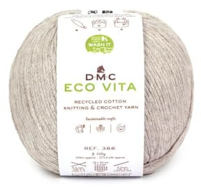 DMC Eco Vita (103 linne) - 100 gram garn - återvunnen bomull för modekläder, hattar, väskor och stickade kläder