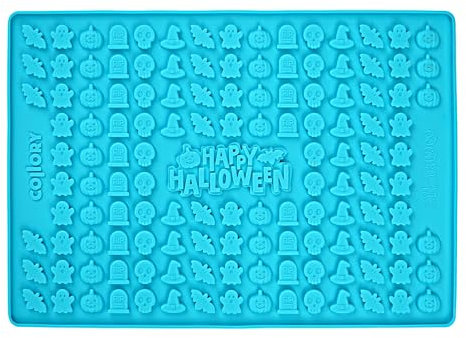 Collory Backmatte Hundekekse, Leckerlis in MINI HALLOWEEN MOTIVE (ca. 2cm), Silikon Backform, Hitzebeständig, Lebensmittelecht & Bpa-frei
