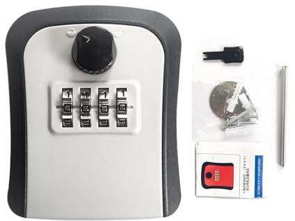 Ranley Key Safe Wall Mounted, 4-Digit Combination Key Hiders, Key Lock Box Outdoor, Industr Waterproof And Security Key Lock-box, For Garage School Elderly Parents Spare House Key Storage Home
