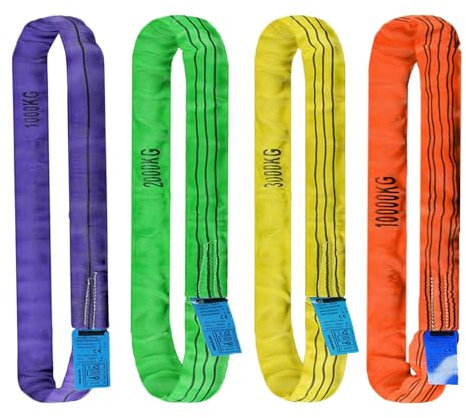 Polyester Endless Round Sling，Heavy Duty Round Sling Rope，Lifting Slings Straps Polyester Web Slings, Lift Sling Straps for Hoist Heavy Duty Objects(3T,1M)