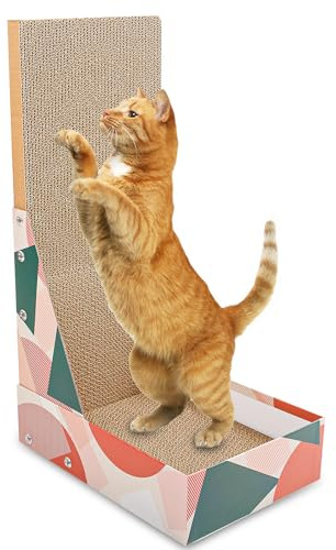 Maxentico Griffoir pour Chat, Grattoir Griffoire Plateau à Griffer en Forme de L, Griffoirs pour Chats Carton Planche à Gratter, Tapis Cat Scratcher, Cat Scratching Board, pour Mur et Coin