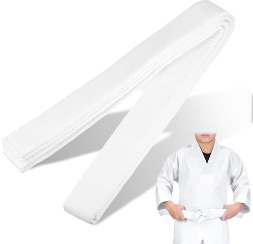 JAWUZ 260cm Judo gürtel Judo Karate Gürtel Belt Kampfkunst Karate Judo Baumwolle Taekwondo Belts Professioneller Karate Aikido Belt für Kinder Erwachsene Kampfsportgürtel（Weiß）
