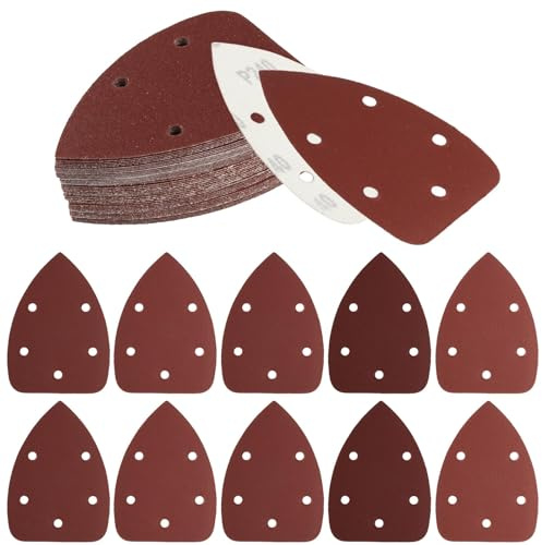 30 Triangle Mouse Sanding Pads 5 Hole 60 Grits Mouse Sander Pads | Assorted 60 Grits Sanding Sheets For Electric Sander Detail Sander Pads