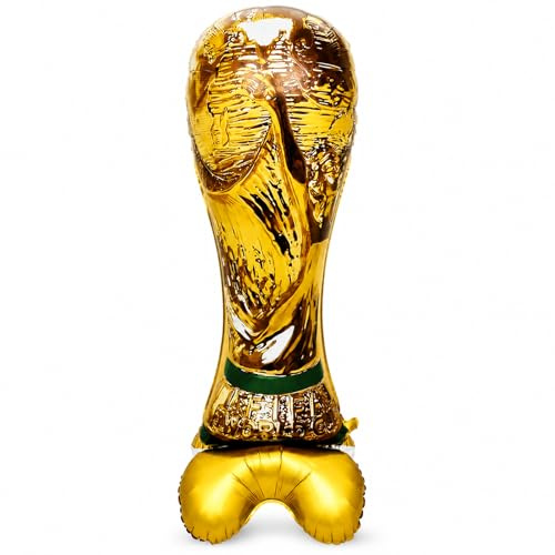 DazzJoy Fotbolls-Vm 2026 pokal ballonger stående, XXL ballong fotbollspokal, pokal fotboll folieballong, stående pokal fotbollsballonger, pokal ballong för dekoration Vm 2026