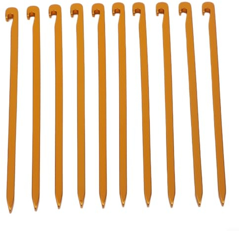 Posheliox Heavy Duty Aluminium Alloy Tent Pegs Square Ground Stakes For