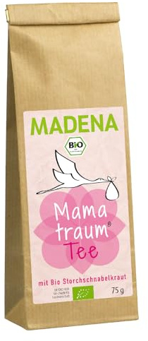 MADENA Bio Mamatraum Tee für Frauen, Schwangerschaft, unterstützender Kräutertee mit u.a. Bio Storchschnabelkraut, Frauenmanteltee und Himbeerblättertee