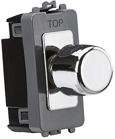 1G 2-Way 10-200W (LED 10-100W) Trailing Edge dimmer Module - Polished Chrome