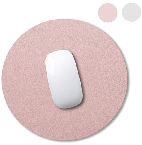 YingStar Alfombrilla de Ratón de Cuero PU Redonda Alfombrilla para Ratón Impermeable PU Leather Doble Cara Mouse Mat Antideslizante Diámetro 250 mm Mouse Pad Piel para Oficina PC Ordenador Juego