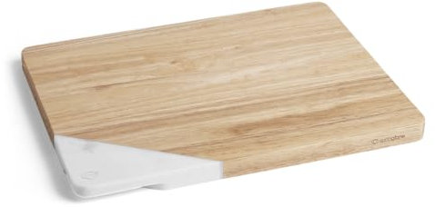 Tabla de cortar 43 x 32 x 2,5 cm - Madera de caucho y mármol - Tabla para picar