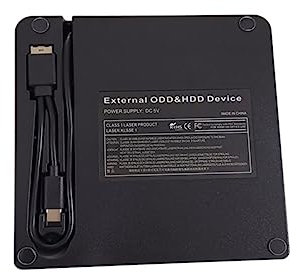 PHENOFICE Masterizzatore Dvd Esterno Typec Ultra Sottile Lettore Cd e Dvd Portatile Usb Compatibile Con Laptop e Desktop Design Elegante e Leggero Facile Da Usare Senza Driver