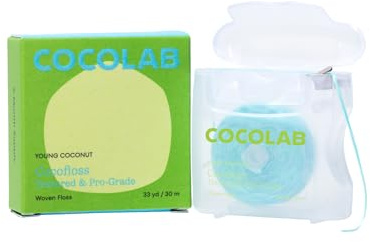 Cocofloss Expanding Woven Dental Floss by Cocolab, Waxed Tooth Floss for Daily Oral Care, Coconut Oil Infused, Vegan, for Adults and Kids, Coconut Scent, 1 Pack