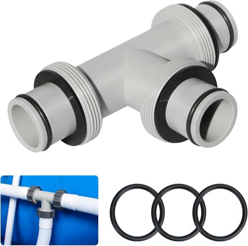SUCANY 38mm Raccord de Tuyau en T Piscine,Raccord en T pour Piscine,Vanne 3 Voies Tuyau Piscine,Raccord de Tuyau de Piscine pour Tuyau de Ø38 mm,pour Intex,Bestway,Coleman Pools Adaptateur