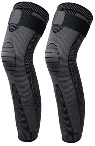 VCSZYAFX Manchon de compression long for jambe (1/2 pièce) avec sangle, for femmes et hommes, idéal for la course à pied, le basketball, football cyclisme Adapté à la course à pied