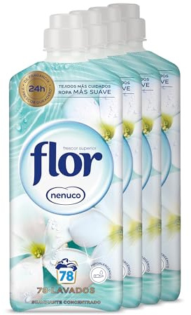 Flor - Suavizante para la ropa concentrado, aroma nenuco, 78 dosis pack de 4, 1404ml x4