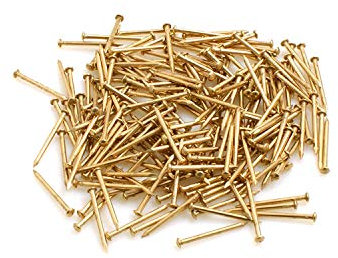 Design61 Chiodi a testa tonda 2,0 x 25 mm, ferro ottonato, 100 g (circa 160 pezzi)