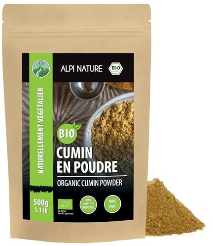Alpi Nature Cumin Graines BIO Moulues 500g, Graines Cumin bio Moulues en Poudre pour la Cuisine