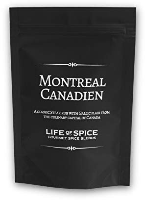 Life of Spice Montreal Canadien Steak Seasoning | All Purpose Spice Rub for Beef, Chicken and Pork | 60g Pack with Recipe Card | Paprika, Coriander, Dill Seeds and Crushed Chillies | Succulent Steaks