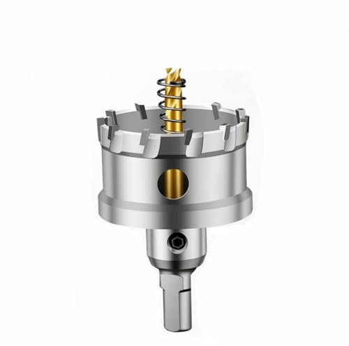 Sierra de corona TCT Cortador de corona con punta de carburo con broca piloto chapada en titanio para sierra de corona de metal, acero inoxidable, hierro y madera, 23 mm