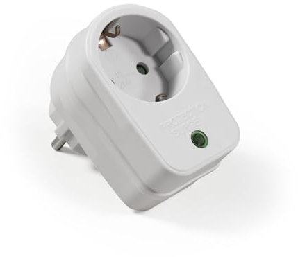 Adaptateur de prise avec protection contre les surtensions, 3500 W, 230 V/16 A, affichage LED, protection anti-enfichage, protection contre la foudre, idéal pour l'électronique, l'investissement en