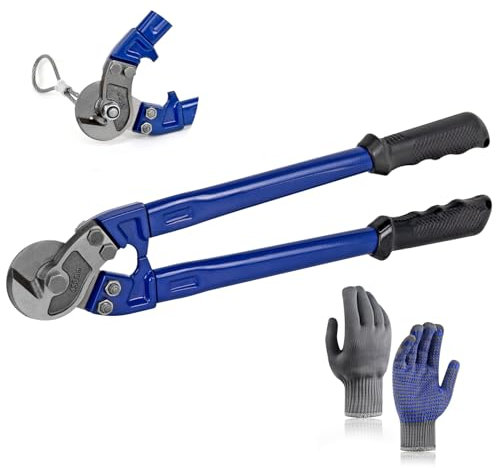 SPENDINS 18” Heavy Duty Wire Rope Cutter,Steel Wire Cutters w/Ergonomic Handle Design, Hardened Cable Cutter Cuts Up to 5/16 for Wire rope, Stainless Steel Wire, Copper and Aluminium Cables