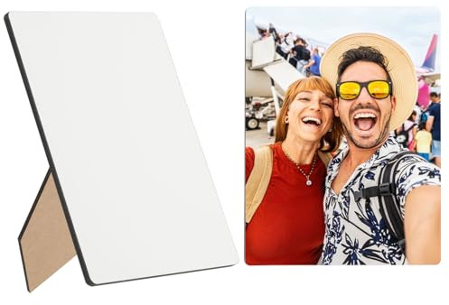 PATIKIL Cornice Foto in Sublimazione Vuota, 2Pz 7.3 x 5.3 Pollici Cornici per Foto in Trasferimento Termico Mdf con Supporto per Stampante Termica per Stampa Fai da Te, Bianco
