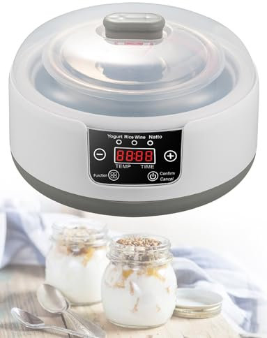 Yogurtiera con controllo della temperatura, yogurtiera probiotica definitiva, macchina for yogurt digitale automatica da 1,2 l(A)