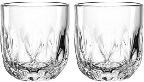 LEONARDO HOME GOCCE Kaffeeglas • 2 Stück • 220 ml • 2 Kaffeebecher • Cappuccinoglas für Siebträger • Spülmaschinengeeignet • Tropfenstruktur • Transparent • Klares Design • Cafe Crema • 055184