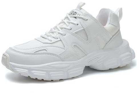 RenDiuJups Baskets de Sécurité Femme à Coque Acier - Chaussures de Travail Antidérapantes Légères & Respirantes - pour Chantier, Construction et Métiers Manuels(White,37 EU)