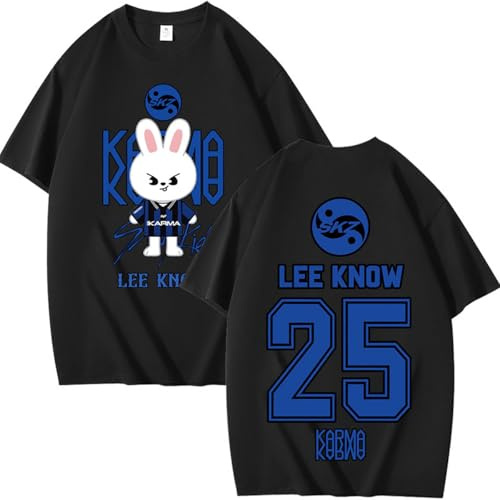 StrayKids T-Shirt StrayKidz Coton Chemisier Unisexe Skzoo SKZ Karma Tshirt Bang Chan Chanbin Lee Know Hyunjin Han Felix Seungmin I.N Fans Top à Manches Courtes Looser à col Rond