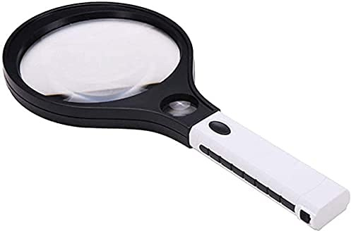 Förstoringsglas Handhållet 15cm LED-förstoringsglas Lila ljus Stort svart förstoringsglas 2 gånger HD-läslupp HD bärbart läsförstoringsglas,