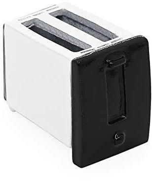 Odoria 1:12 - Tostadora en miniatura de 2 rebanadas para casa de muñecas, accesorios de cocina